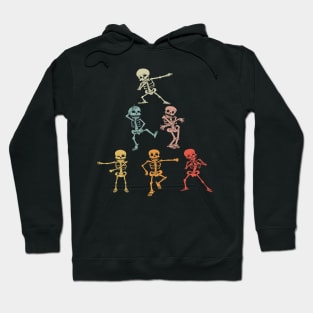 Retro Dancing Skeletons Cool Christmas Tree Dance Pose Hoodie